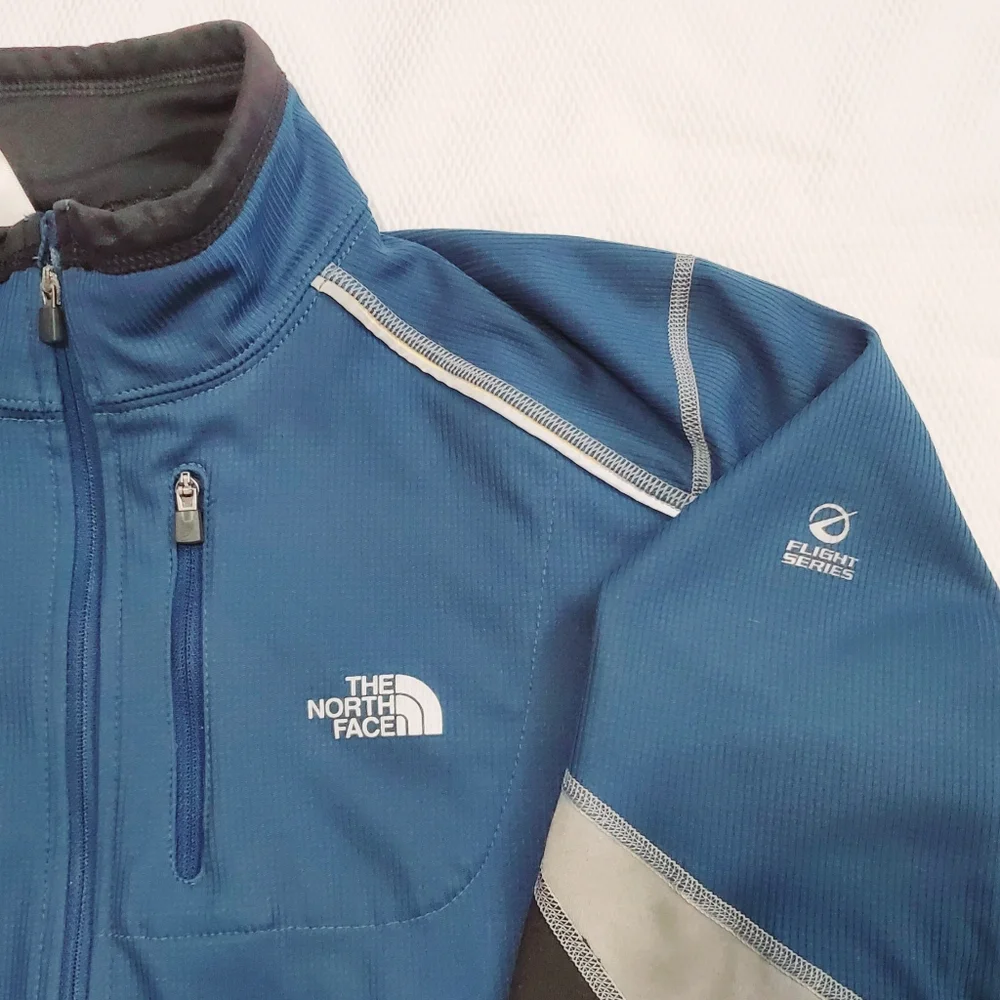 The North Face Mens Flight Series Windstopper Jacket Full Zip Blue Black Medium